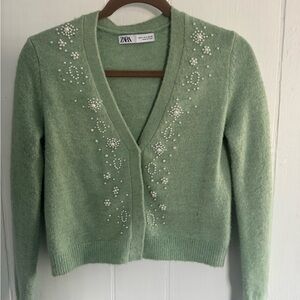 Pearl embellished Zara sweater